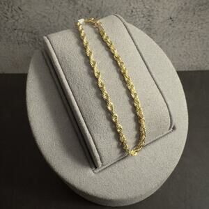 10k Yellow Gold Diamond Cut Rope Bracelet 7 inch, 2.8mm, BSI-ITALY~NEW